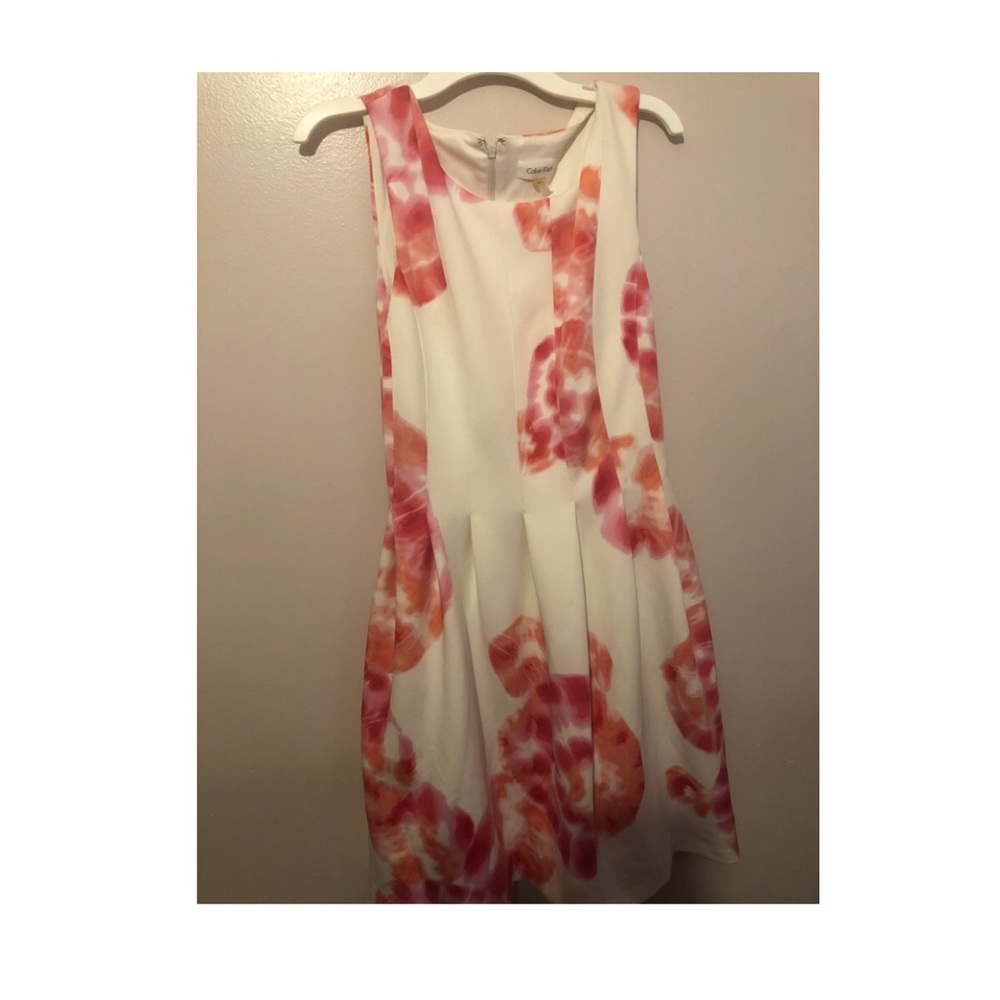 Calvin Klein Pink & White Formal Dress